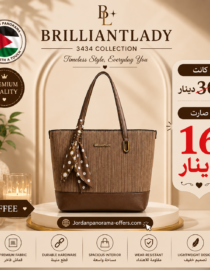 Luxury women's handbag in coffee brown by BRILLIANTLADY decorated with an elegant polka dot scarf