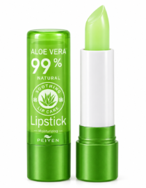 file_00000000d878820a9fd9167538c22aab - المول الشامل في الاردن Green aloe vera lipstick tube with 99% natural soothing lip care branding; cap off revealing light-green lipstick.