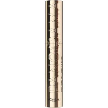 Gold mascara tube labeled 'Paradise' by L’Oréal Paris, standing upright (Volumn Million Lashes).