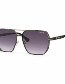 Verutti metal frame sunglasses with square purple gradient lenses