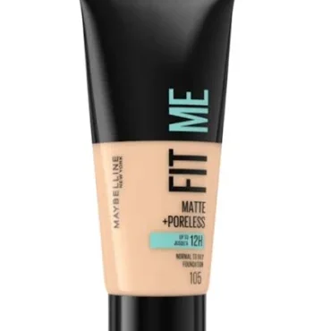 Maybelline Fit Me Matte + Poreless liquid foundation tube shade 105