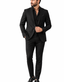 file_0000000007748210928155bdd4677c37 - المول الشامل في الاردن Man in a black suit black shirt and dress shoes stands with one hand in his pocket and the other adjusting his jacket