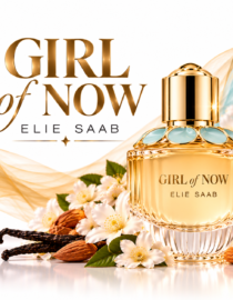 file_000000002df082438e2220407b372fd4 - المول الشامل في الاردن Gold perfume bottle labeled Girl of Now by Elie Saab with floral accents in the background