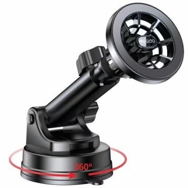 Adjustable desktop microphone on a swivel arm with a circular 360° base ready for positioning