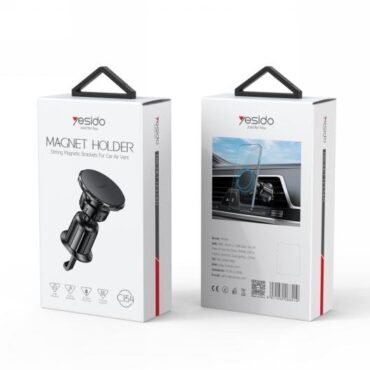 Packaging for Vesido Magnet Holder car mount front shows the product back shows car vent installation