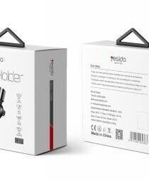 Front and back views of a white Resido Glass Holder box showing a smartphone mounted in the holder on the front panel and product details on the back panel