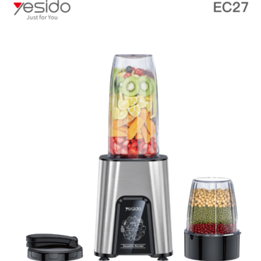 Yesido EC27 smoothie blender with a tall jar filled with colorful fruit over a stainless base.