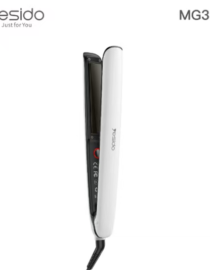Yesido MG31 hair straightener with white body and black plates corded