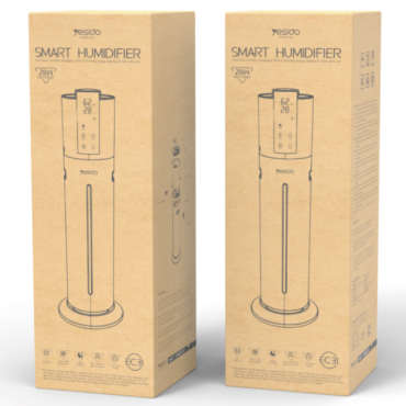 Two Yesido Smart Humidifier boxes showing a tall cylindrical humidifier with a digital display.