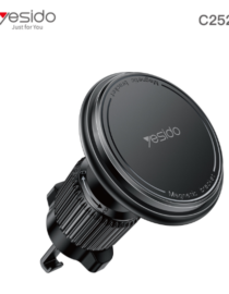 image190png - المول الشامل في الاردن Yesido C252 magnetic car phone holder with round magnetic pad and vent clip shown at an angle