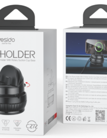 image208png - المول الشامل في الاردن Box packaging for a Vesido Car Holder with a rotating suction cup base front shows the black car mount and CAR HOLDER text rear panel shows product image and info plus barcode