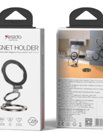 Yesido Magnet Holder packaging front and back views showing a circular magnetic phone stand with a metal ring and hinges on a white box