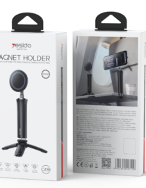 Front of product box labeled MAGNET HOLDER with a black magnetic phone stand on a tripod base and Yesido branding Part of a two box package