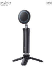 Yesido C233 smartphone gimbal stabilizer with a circular magnetic mount standing upright on a small tripod