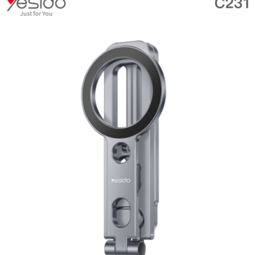 Yesido C231 metal ring mount accessory in silver with a circular ring at the top and vertical mounting arms.