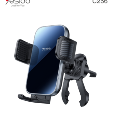 Yesido C256 car phone mount holding a blue smartphone