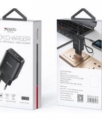 image311jpeg - المول الشامل في الاردن Packaging for ESIDO Quick Charger front box shows a black wall charger back box shows product features and setup diagram