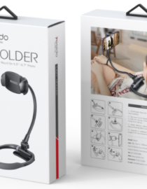 image32png - المول الشامل في الاردن Two white product boxes labeled Lazy Holder by Vesido showing a flexible neck phone holder for 4567 phones front and back views included