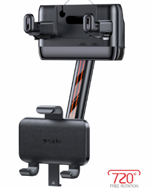Smartphone gimbal stabilizer with clamp and handle for steady video capture 720° rotation capability mentioned in logo