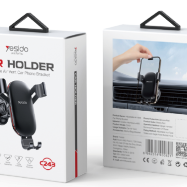 Two white Yesido Car Holder boxes on a white background front showing a black adjustable car vent phone mount packaging highlights and branding