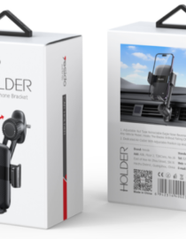 image54png - المول الشامل في الاردن Front and back views of a white CAR HOLDER product box featuring a car phone mount and installation graphics on the front and back panels