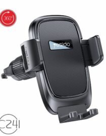 image55jpeg - المول الشامل في الاردن Besido car phone mount with vent clip and adjustable arms shown at an angled side view with 360° rotation indicator