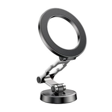Small adjustable ring light on a flexible stand, used for photography or video lighting.