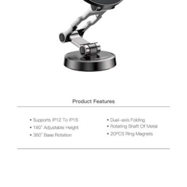 Yesido C203 ring-style phone holder with a hinged, adjustable metal arm on a circular base.