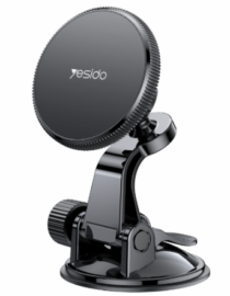 Black Yesido car phone mount with suction cup base and adjustable arm