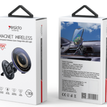 image9png - المول الشامل في الاردن Two white packaging boxes labeled Magnet Wireless showing a circular charging puck and magnetic car mount on the front box and a phone in car dash on the back box