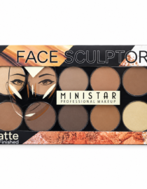 12 shade matte face palette for contour and bronzer by Minist ar Professional Makeup Face Sculptor